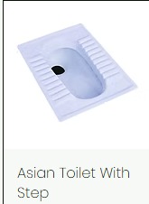 Asian step toilet Blue With Gully Trap