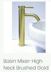 Basin Mixer High Neck Brushed Gold
